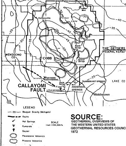 Map of Geological features of Lake County, California.