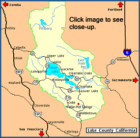Map of Lake County, California.